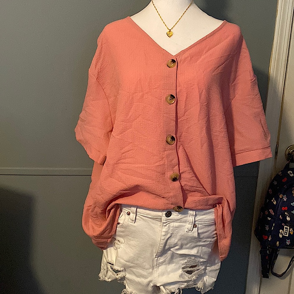 SHEIN drop shoulder oversized blouse